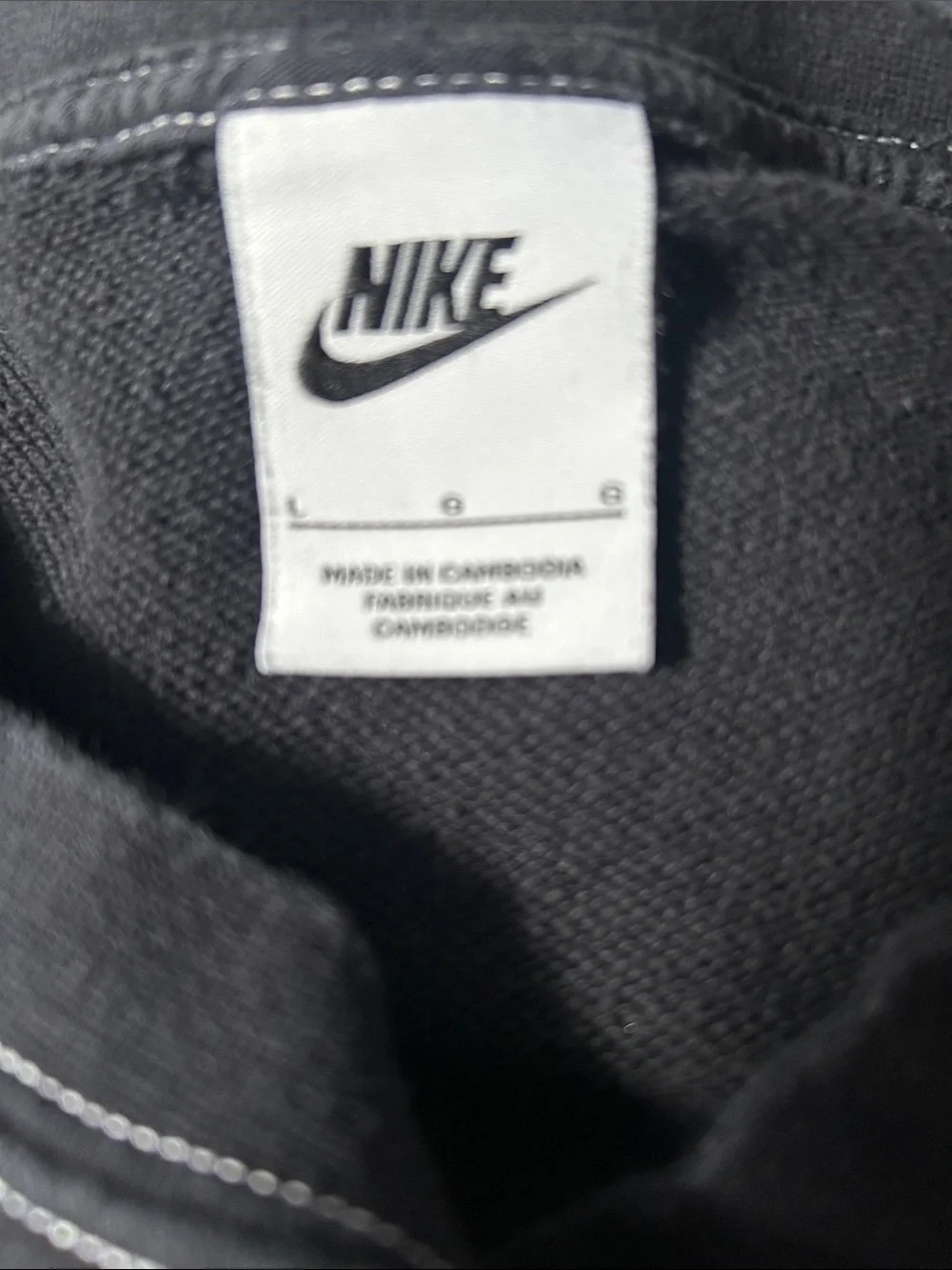 Nike Women’s Black Crewneck Sweatshirt with White Swoosh